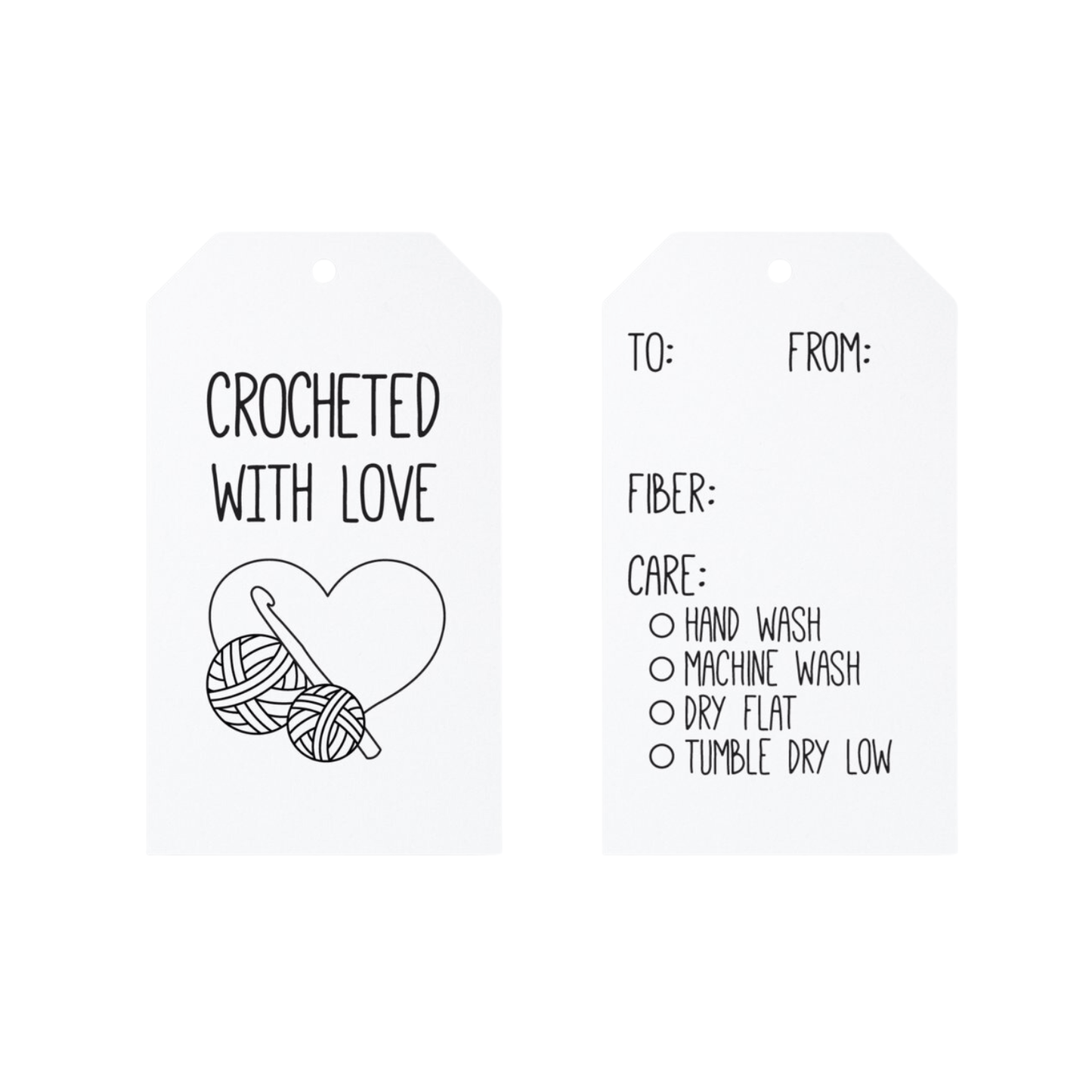 Crocheted with Love Gift Tags — Set of 10