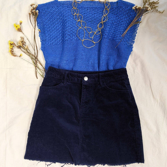 Daisy Stitch Short Sleeve Top Knitting Pattern - view 2