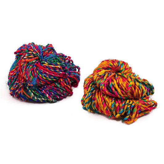 Firecracker Recycled Sari Silk Yarn - view 2