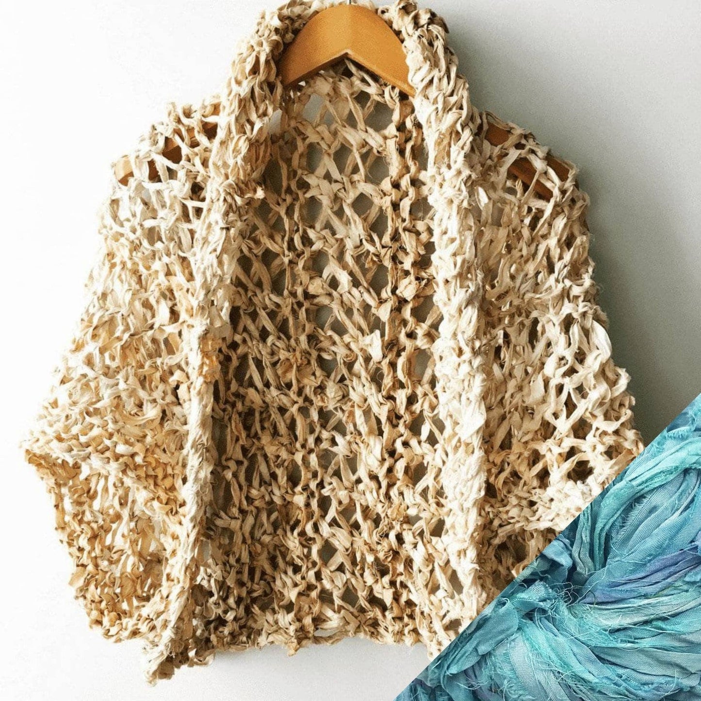 Silk Garter + Lace Summer Cocoon Coat Knit Kit - view 13