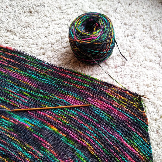 Neon Pop Shawl Knitting Pattern - view 2