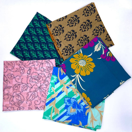 Reusable Sari Silk Gift Wrap - 5-pack - view 2