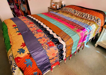 Rainbow Oasis Drapes – Upcycled Boho Curtains - view 12