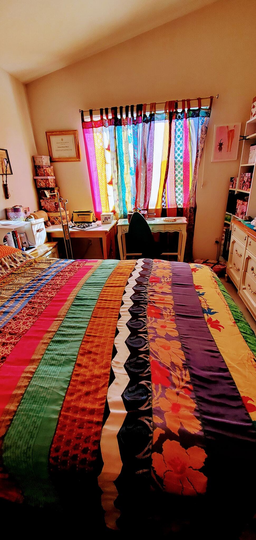 Rainbow Oasis Drapes – Upcycled Boho Curtains - view 13