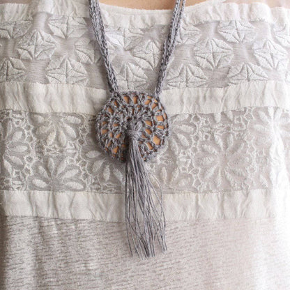 Boho Macrame Necklace Crochet Pattern - view 2