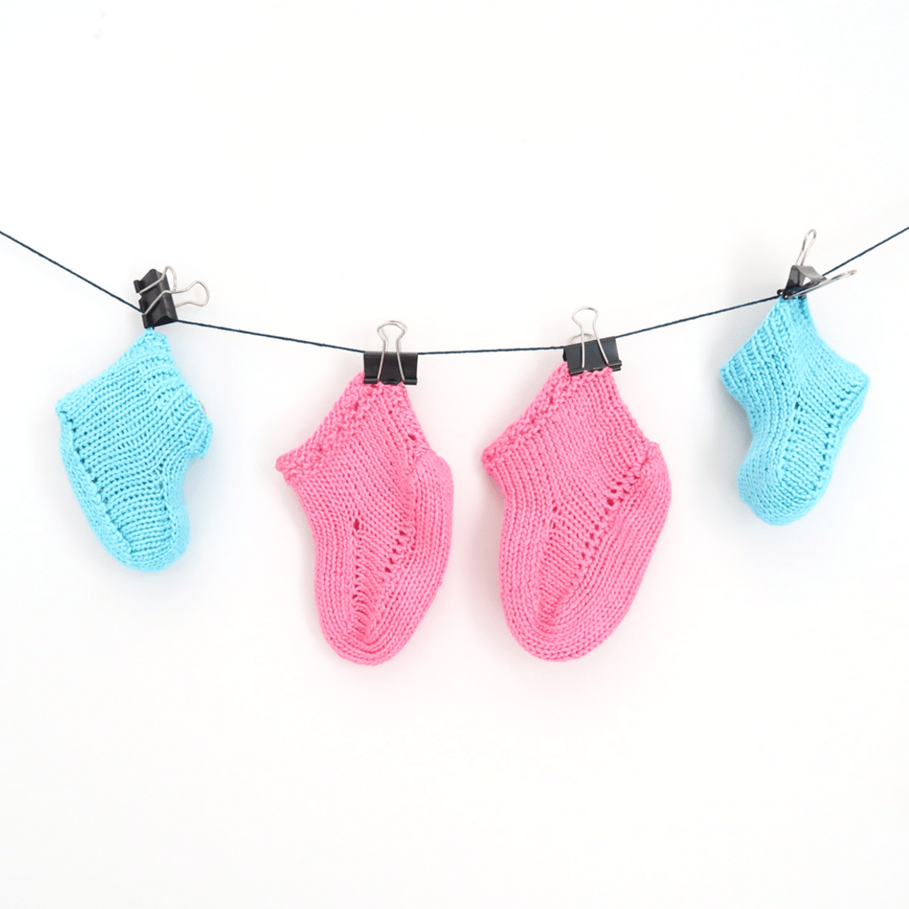 Cotton Candy Baby Booties Knitting Kit - view 2