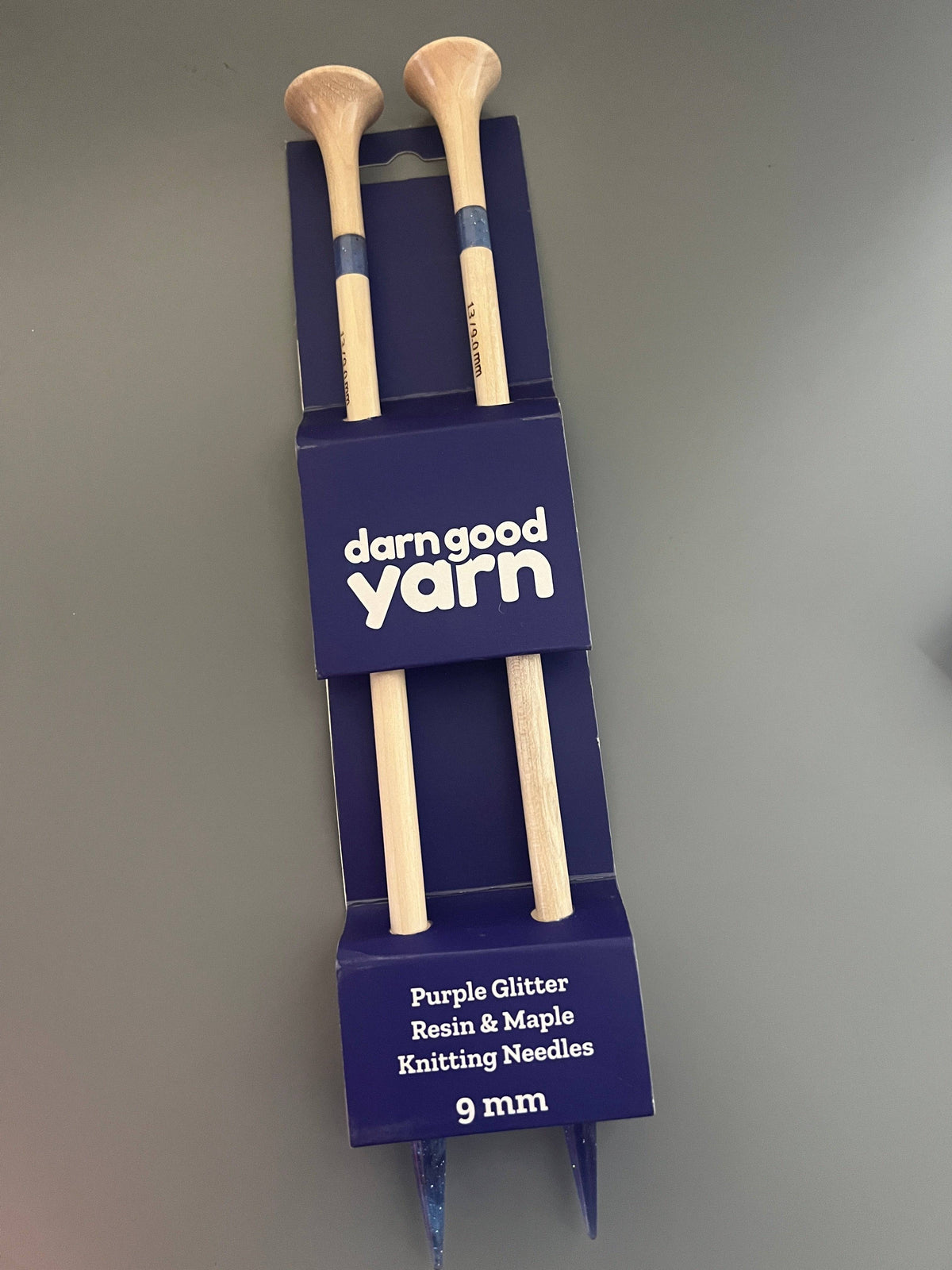 Purple Glitter Resin & Maple Knitting Needles - view 6