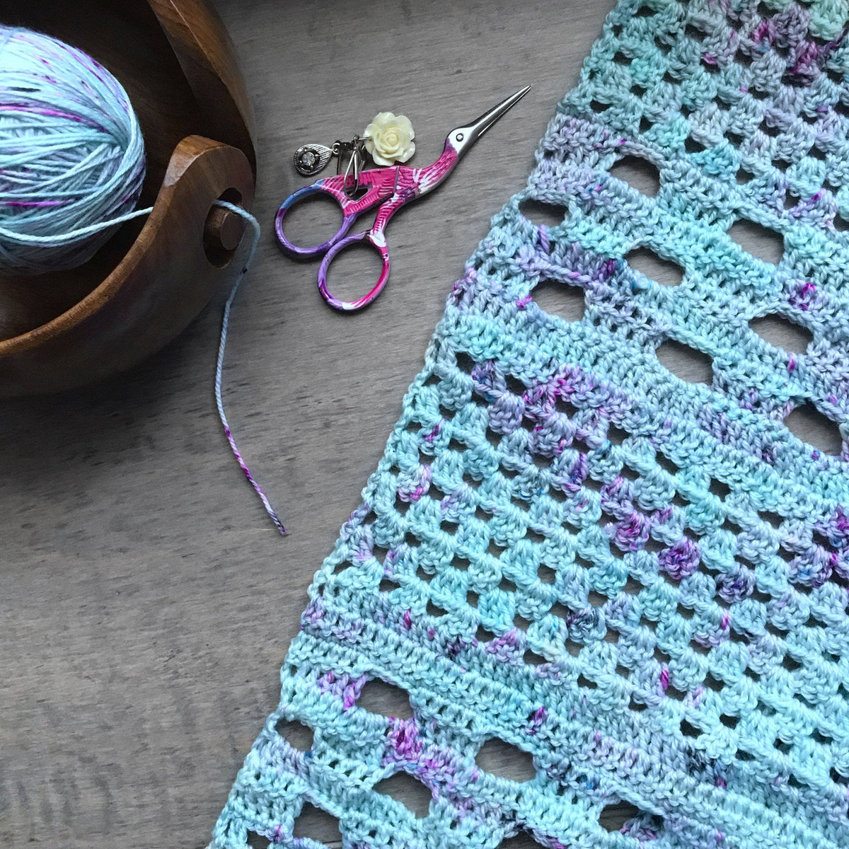 Streamside Merino Wool Shawl Crochet Kit - view 8