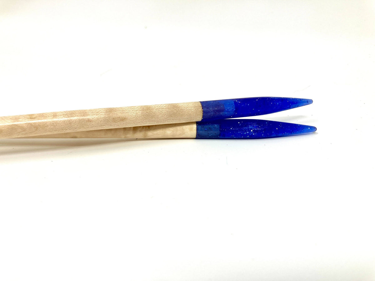 Purple Glitter Resin & Maple Knitting Needles - view 4