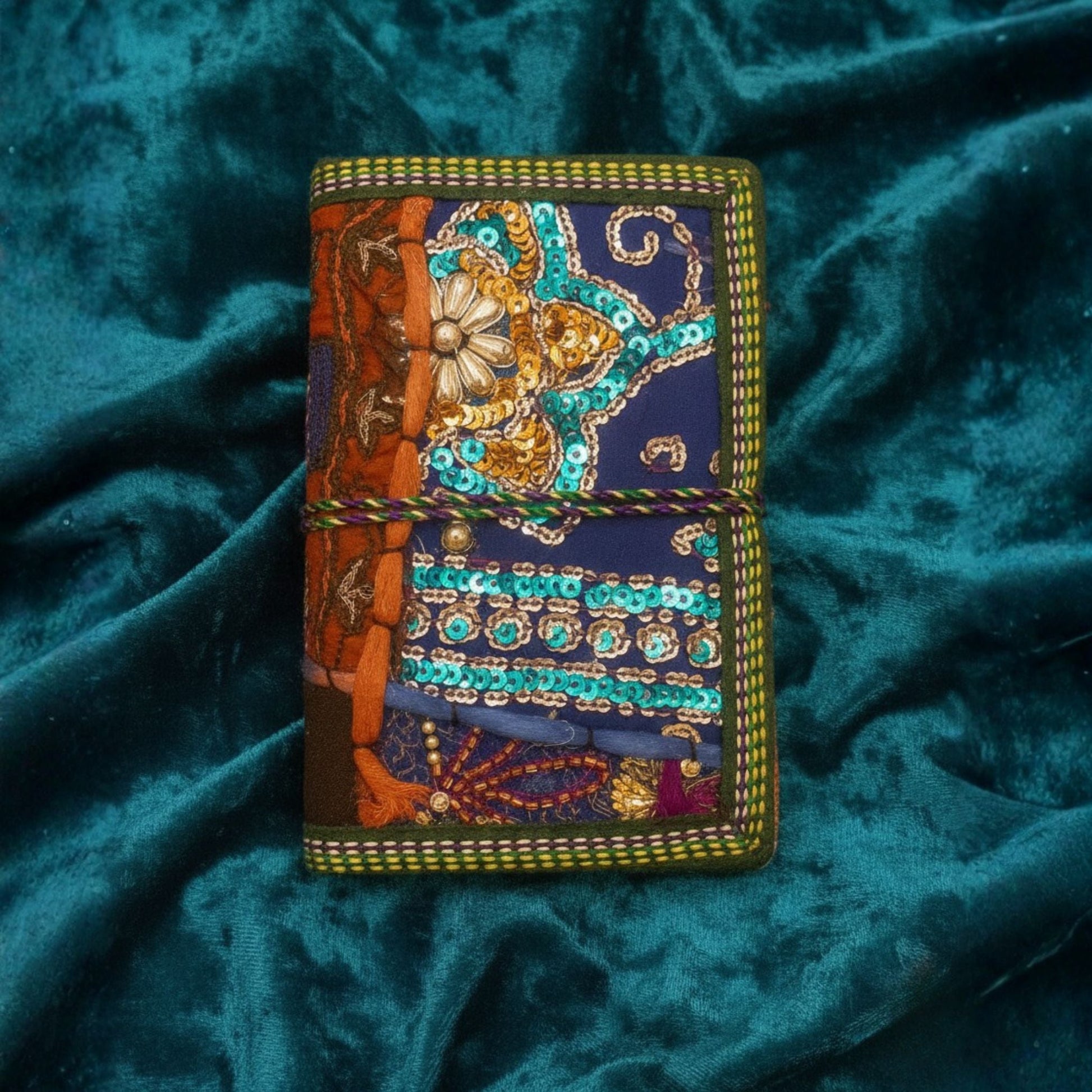 Handcrafted Sari Fabric Bound Notebook Journal - view 2