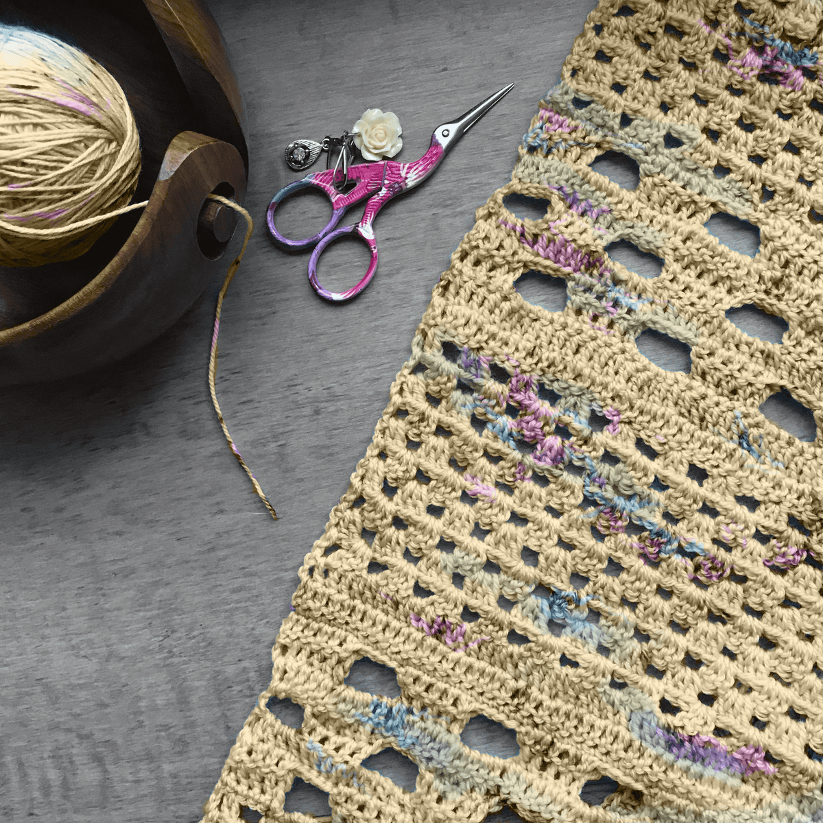 Streamside Merino Wool Shawl Crochet Kit - view 6