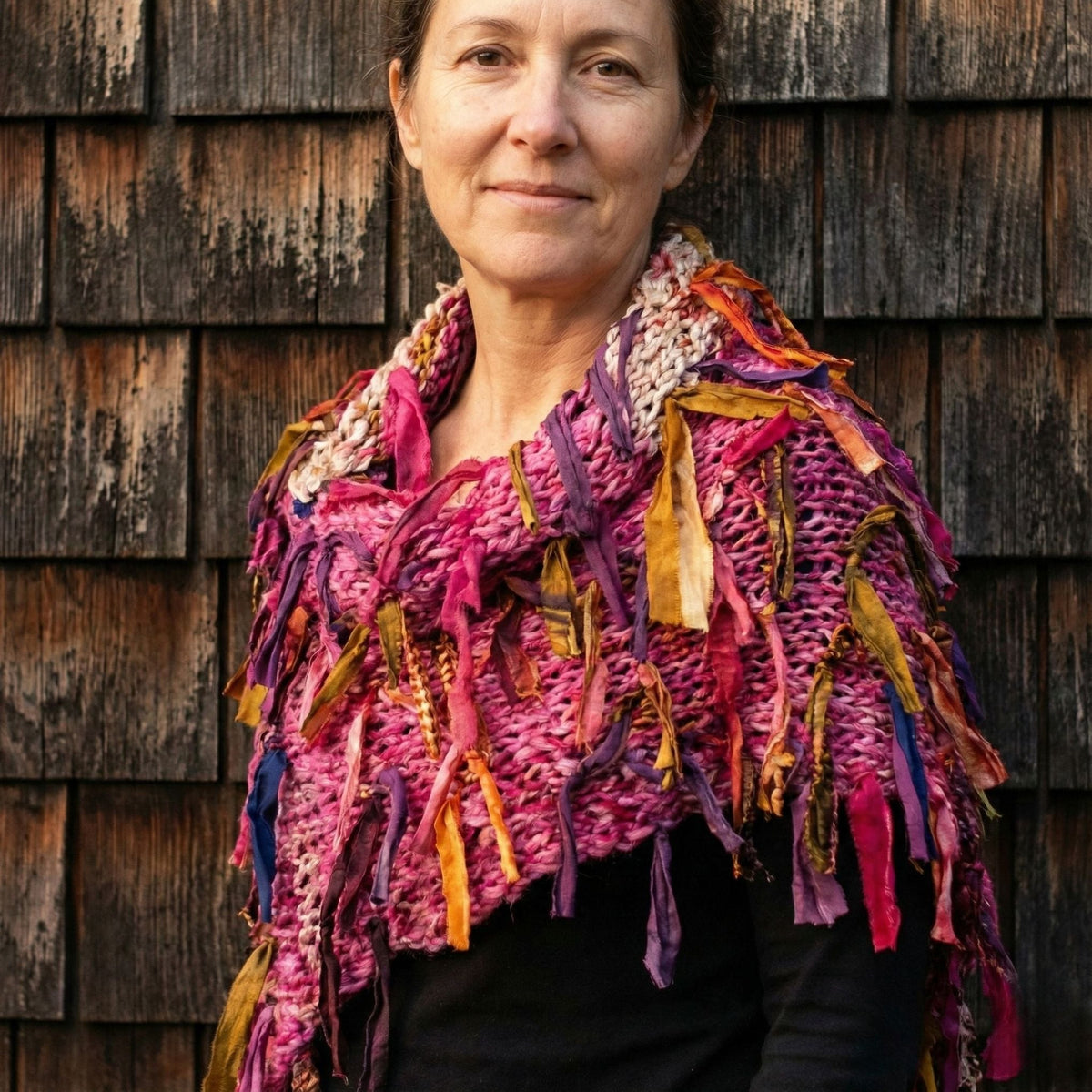 About to Bloom Fringe Scarf Knit Pattern