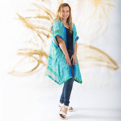 Amara Short Recycled Sari Duster - view 2