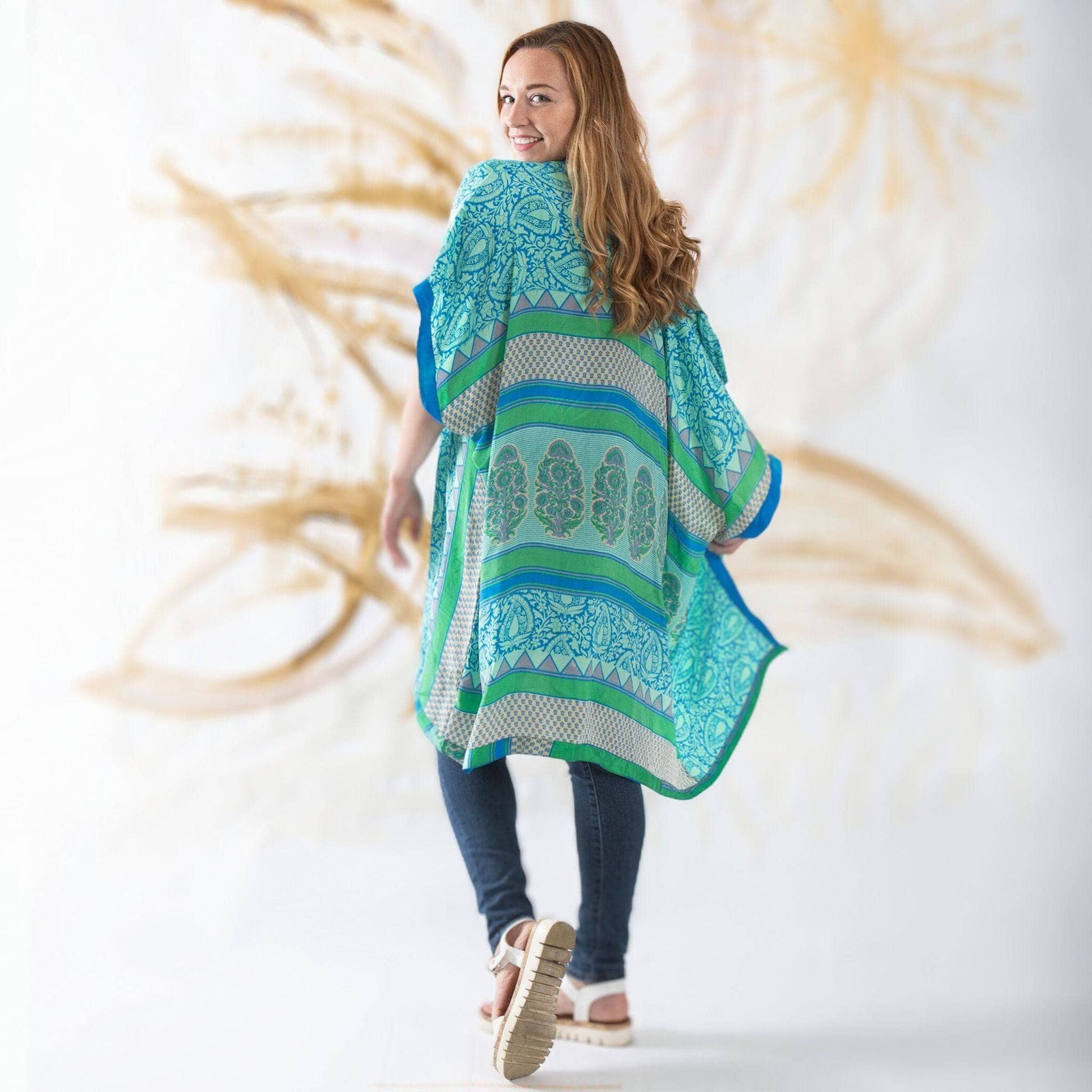 Amara Short Recycled Sari Duster - view 4
