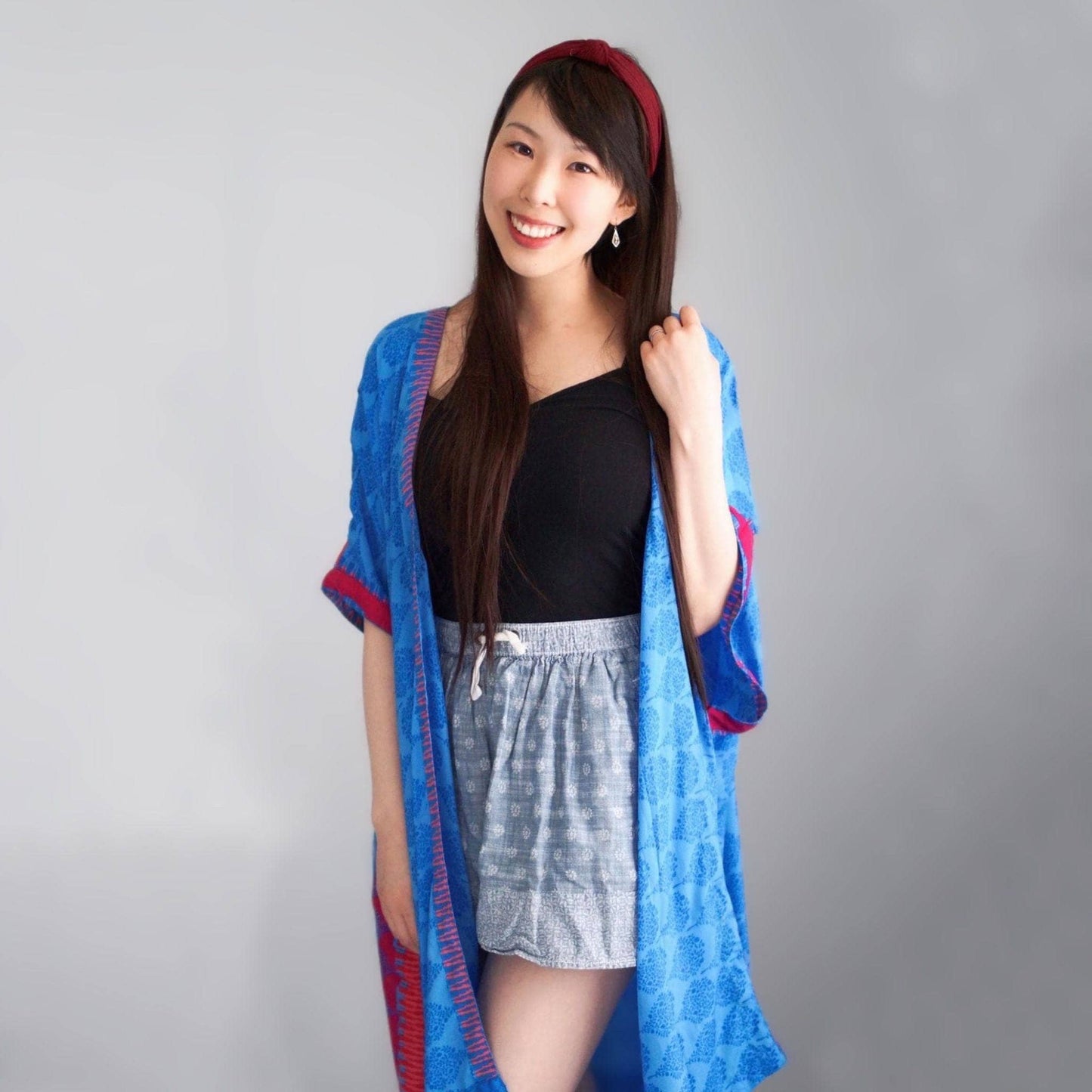 Amara Short Recycled Sari Duster - view 9