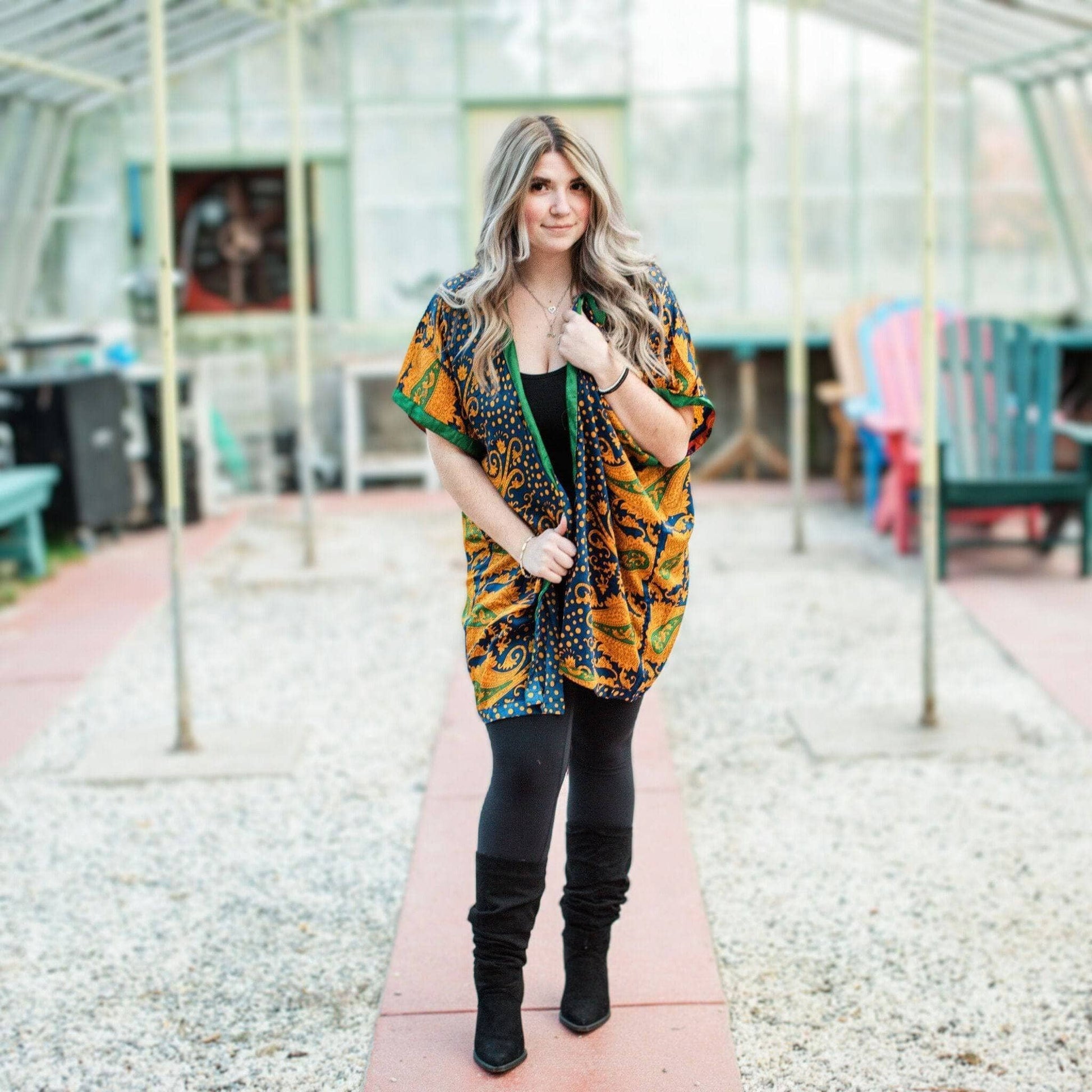 Amara Short Recycled Sari Duster - view 6