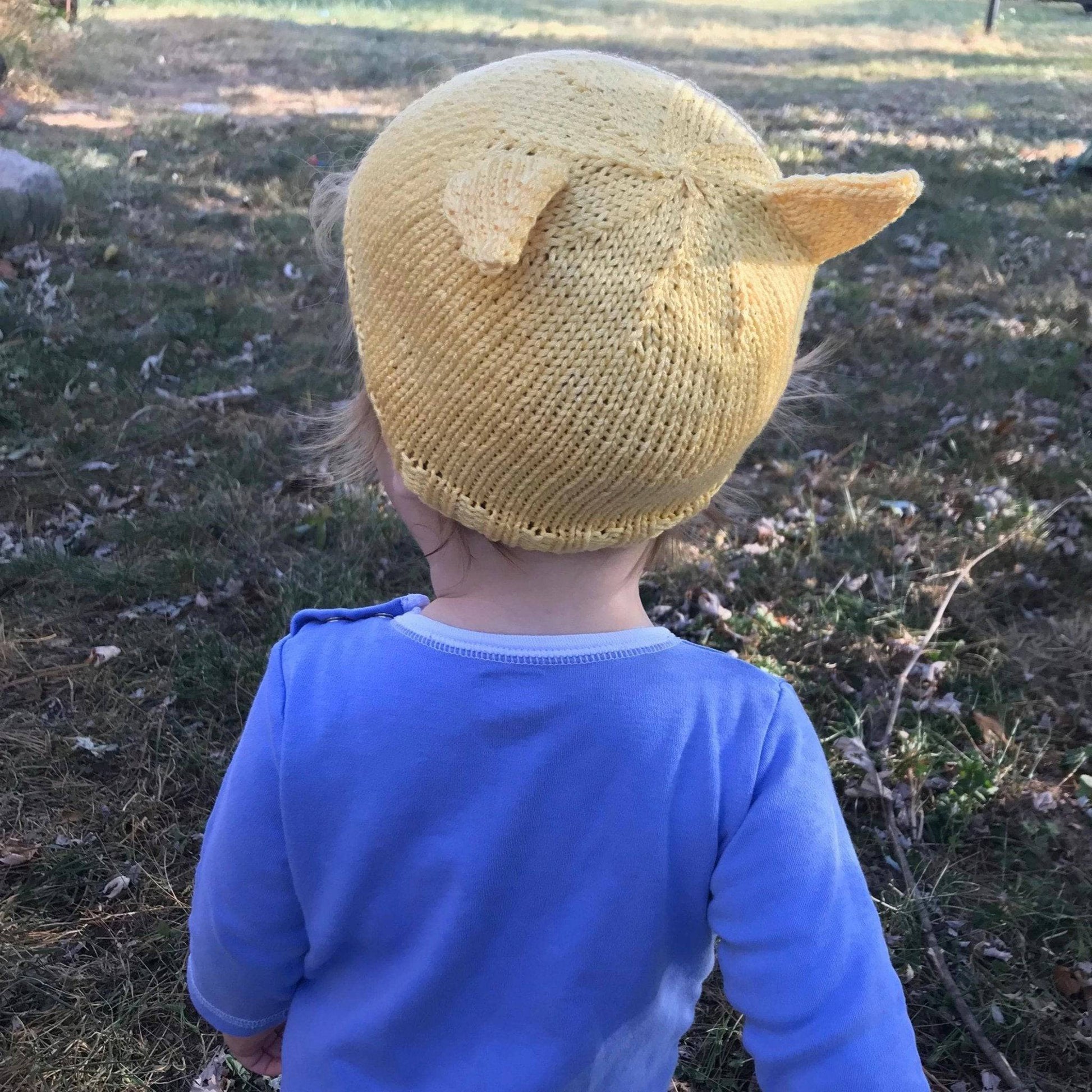 Baby Kitten Ears Knit or Crochet Beanie Kit