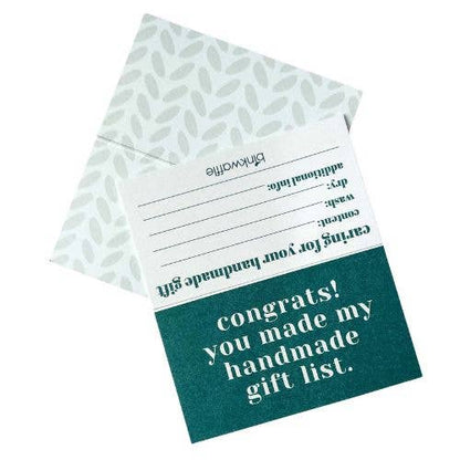 "Congrats! You Made My Gift List!" Care Instruction Cards
