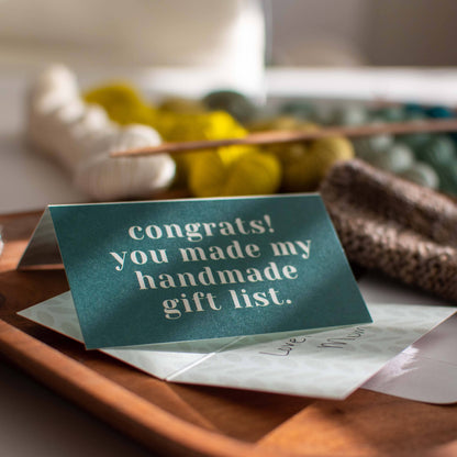 "Congrats! You Made My Gift List!" Care Instruction Cards - view 2
