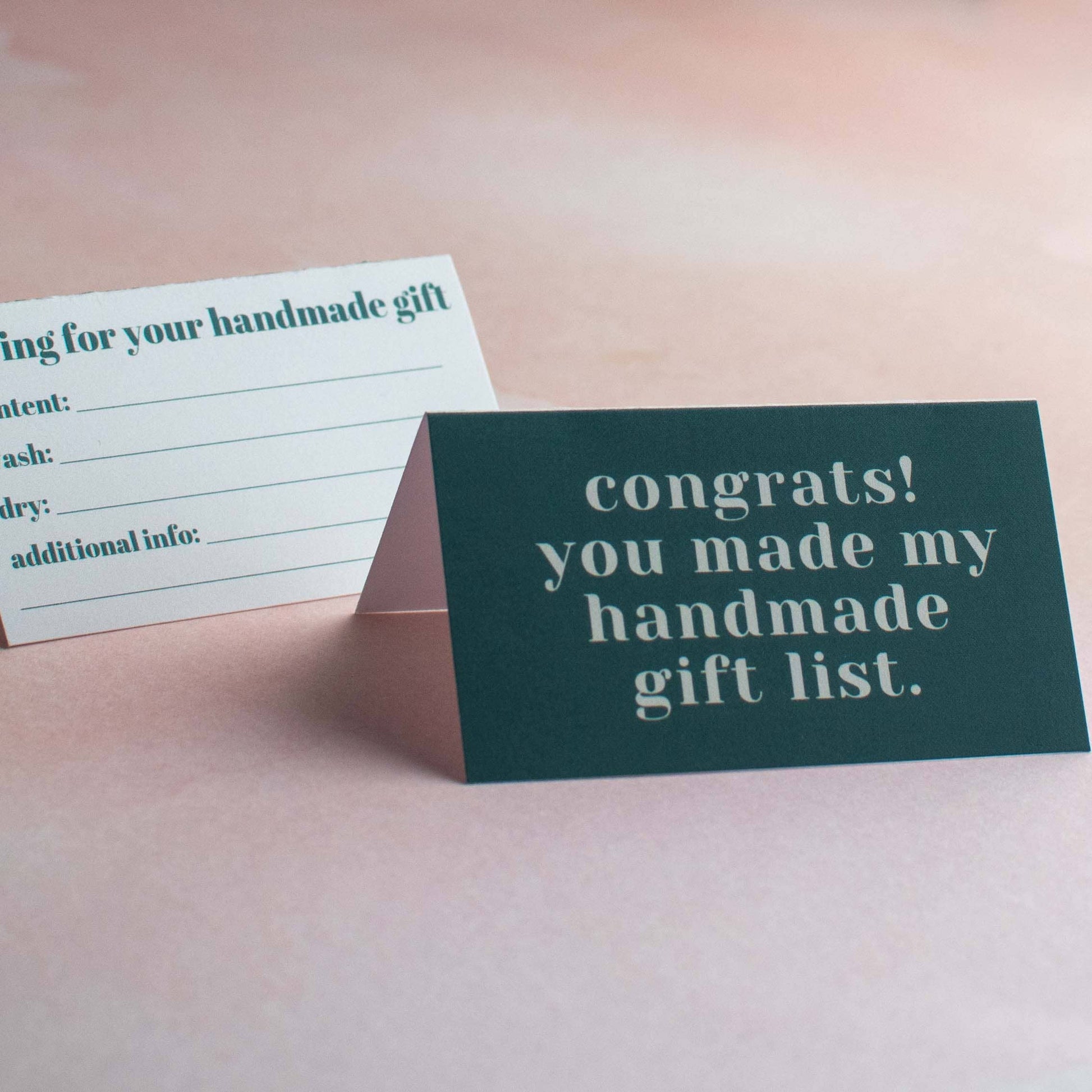 "Congrats! You Made My Gift List!" Care Instruction Cards - view 7