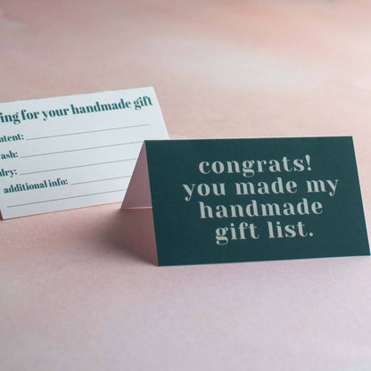 "Congrats! You Made My Gift List!" Care Instruction Cards - view 7