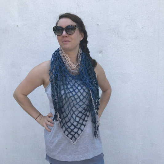 Blue Jay Lattice Shawl Crochet Pattern - view 2