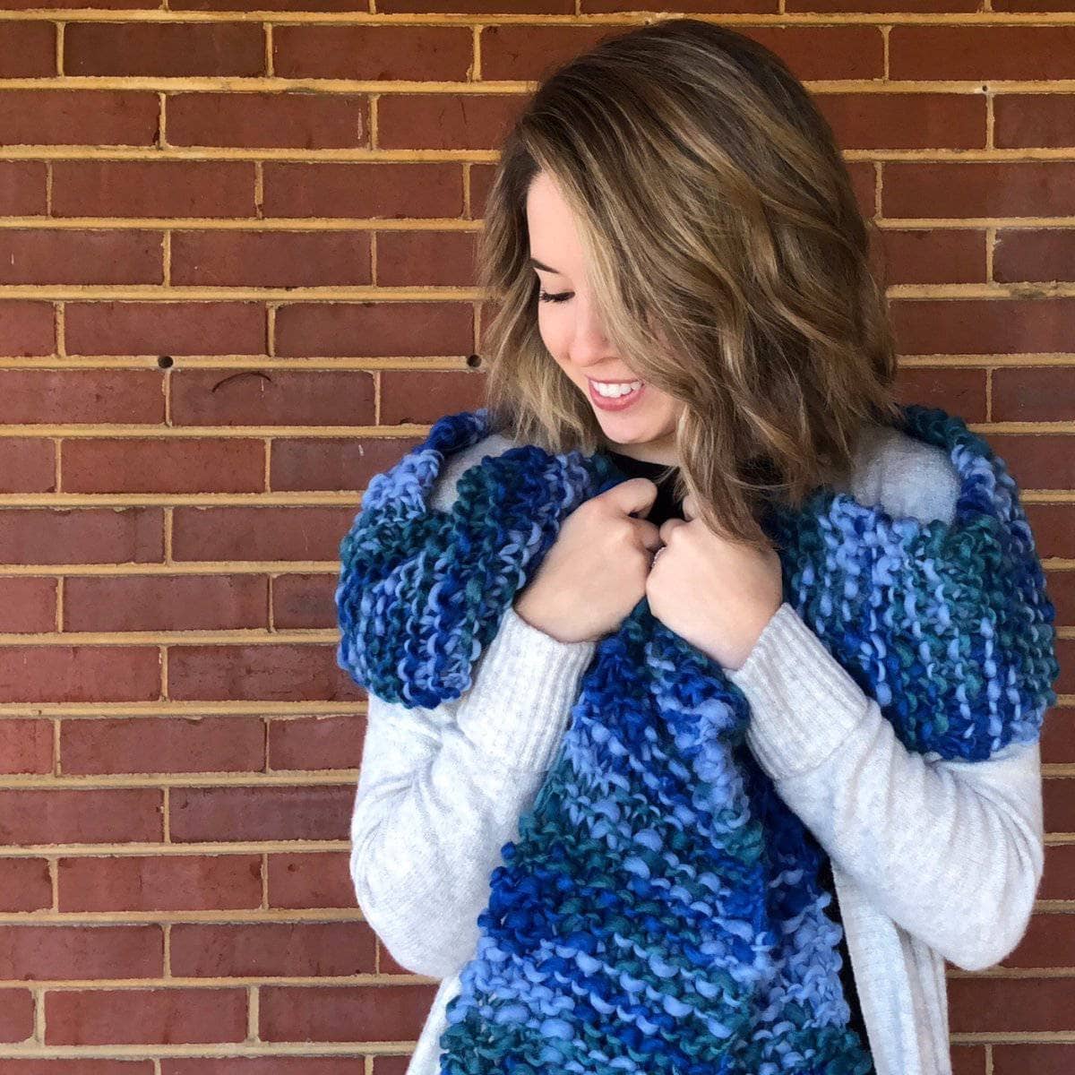 Blue Ridge Blanket Scarf Knitting Pattern - view 3