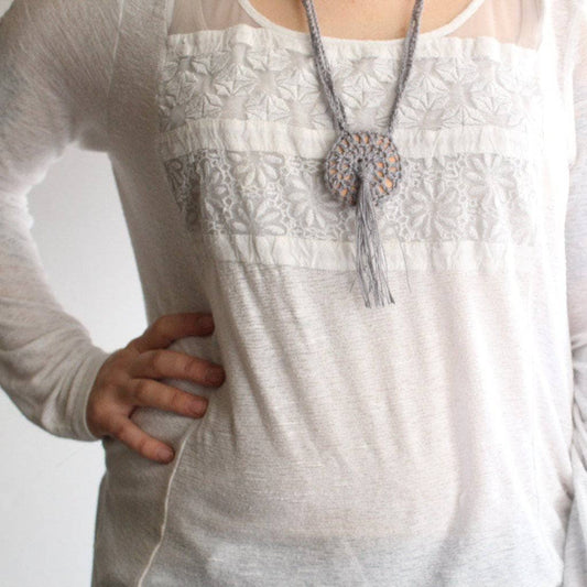 Boho Macrame Necklace Crochet Kit
