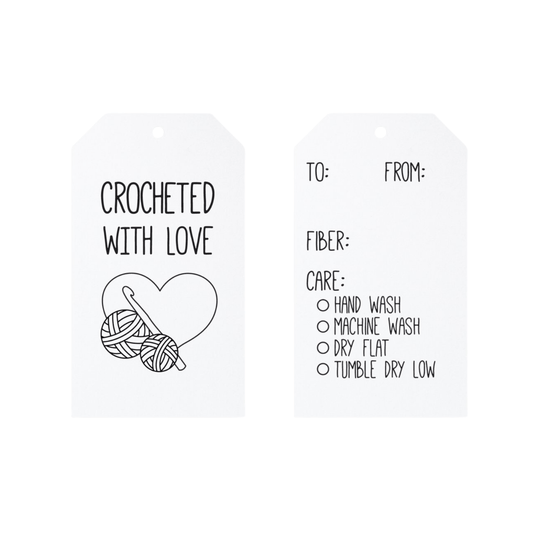 Crocheted with Love Gift Tags — Set of 10