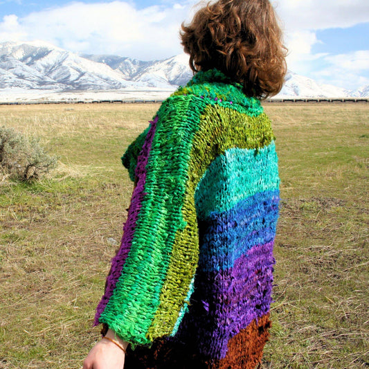 Chi Rainbow Ribbon Kimono Jacket Crochet Pattern - view 2
