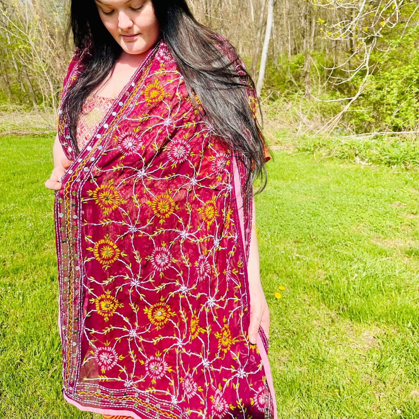 Chiffon Phulkari Scarf - view 4