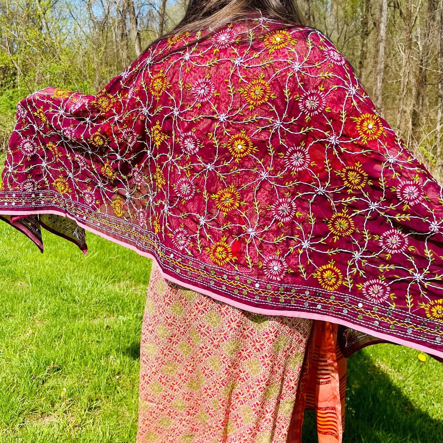 Chiffon Phulkari Scarf - view 3