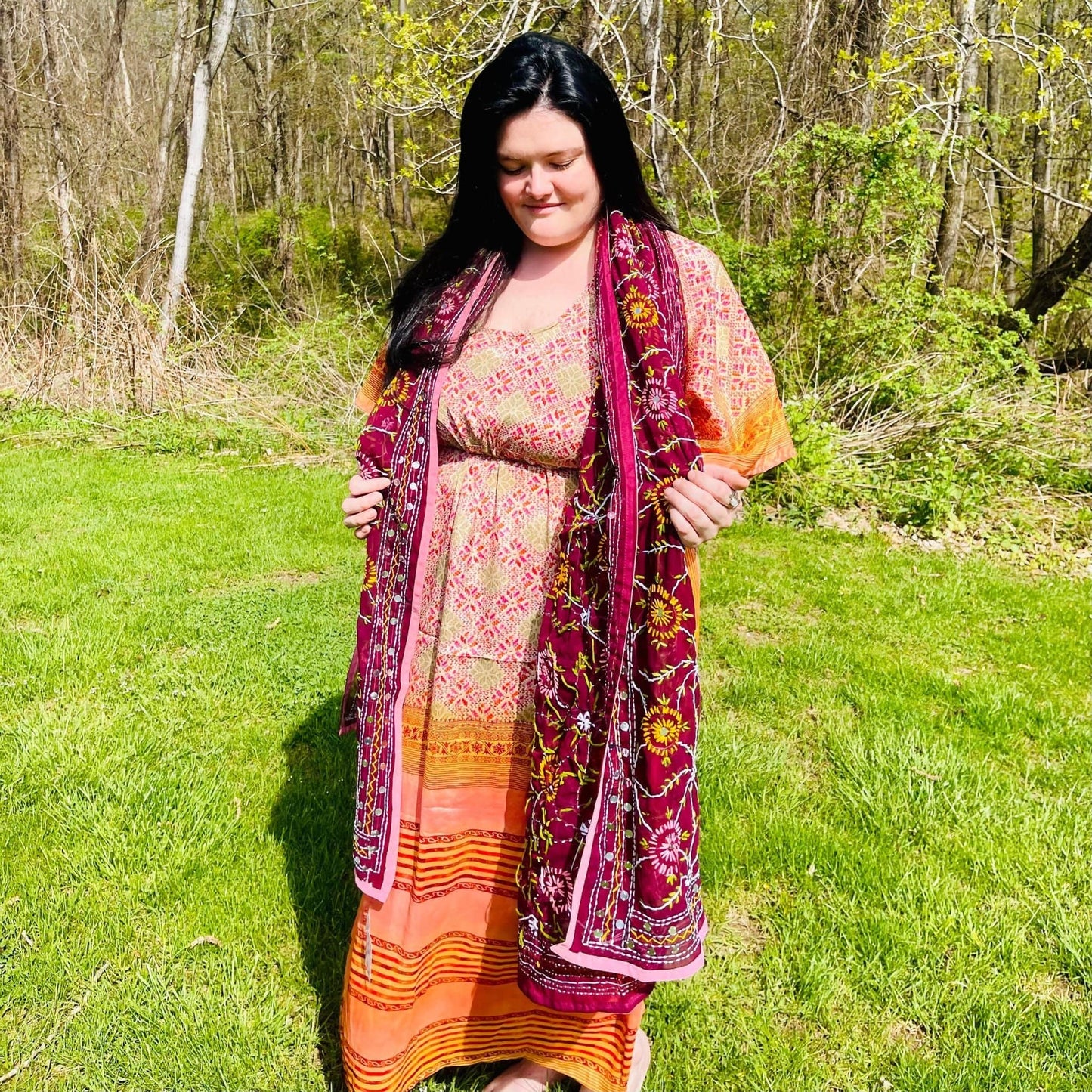 Chiffon Phulkari Scarf - view 2