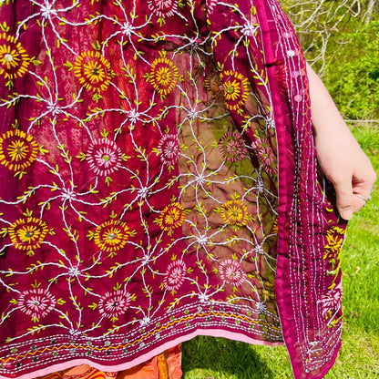 Chiffon Phulkari Scarf - view 5