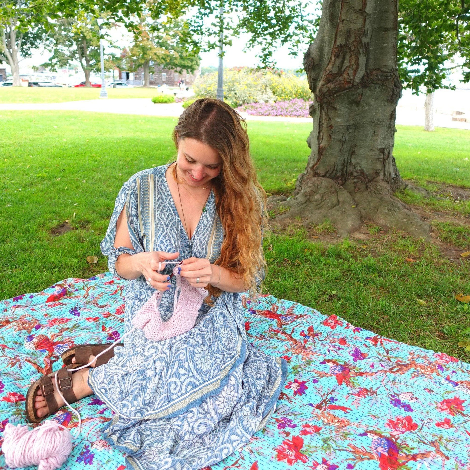 Handmade Kantha Quilt Blanket - view 15