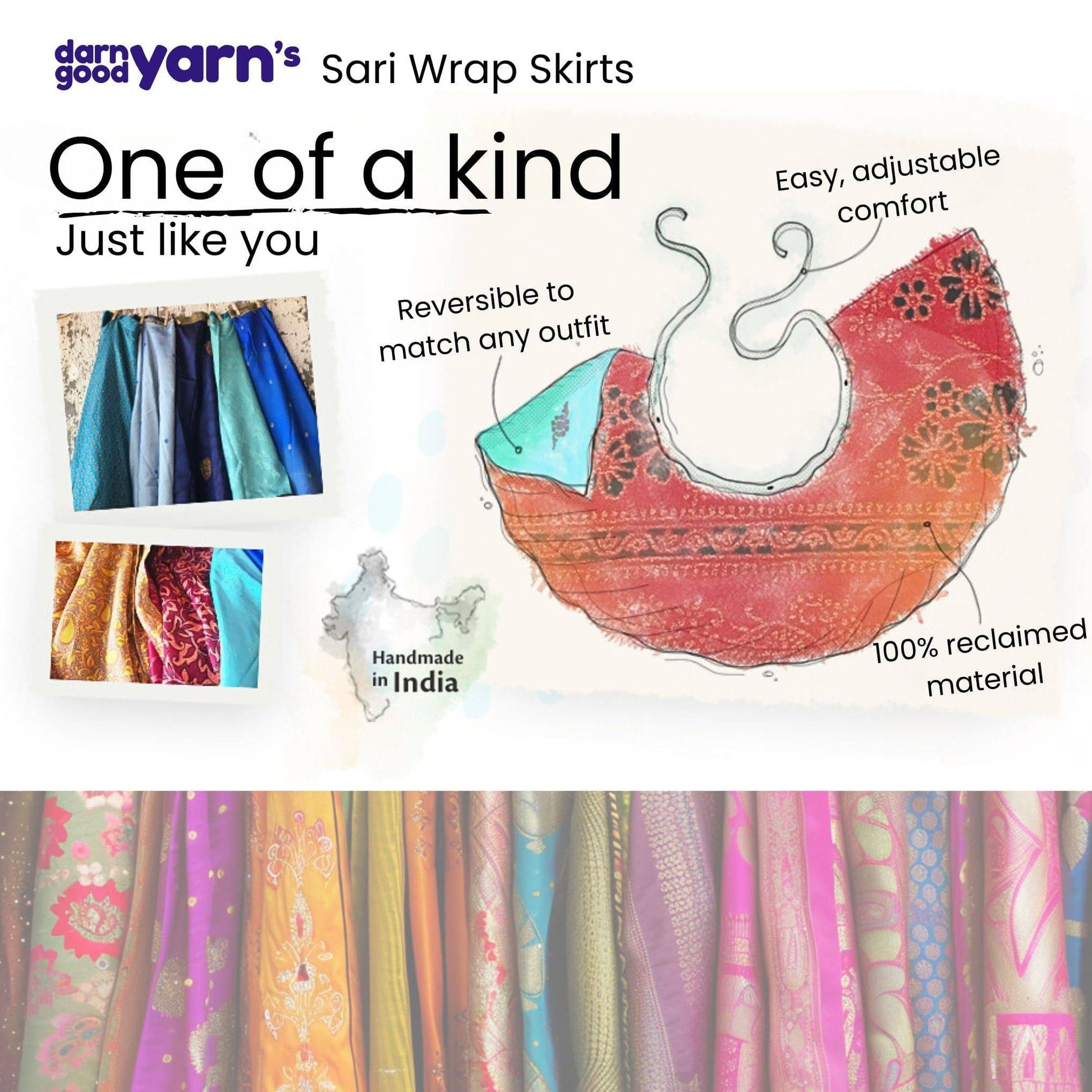 Knee-Length "Mini" Sari Wrap Skirt - view 35