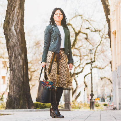 Knee-Length "Mini" Sari Wrap Skirt - view 11