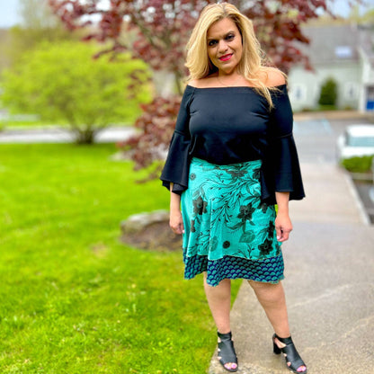 Knee-Length "Mini" Sari Wrap Skirt - view 17