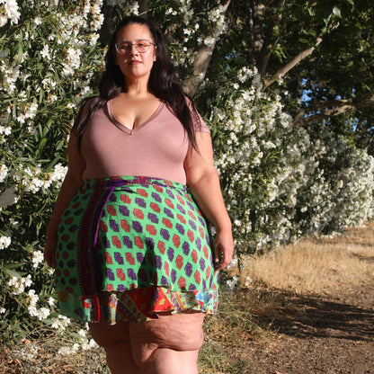Knee-Length "Mini" Sari Wrap Skirt - view 24