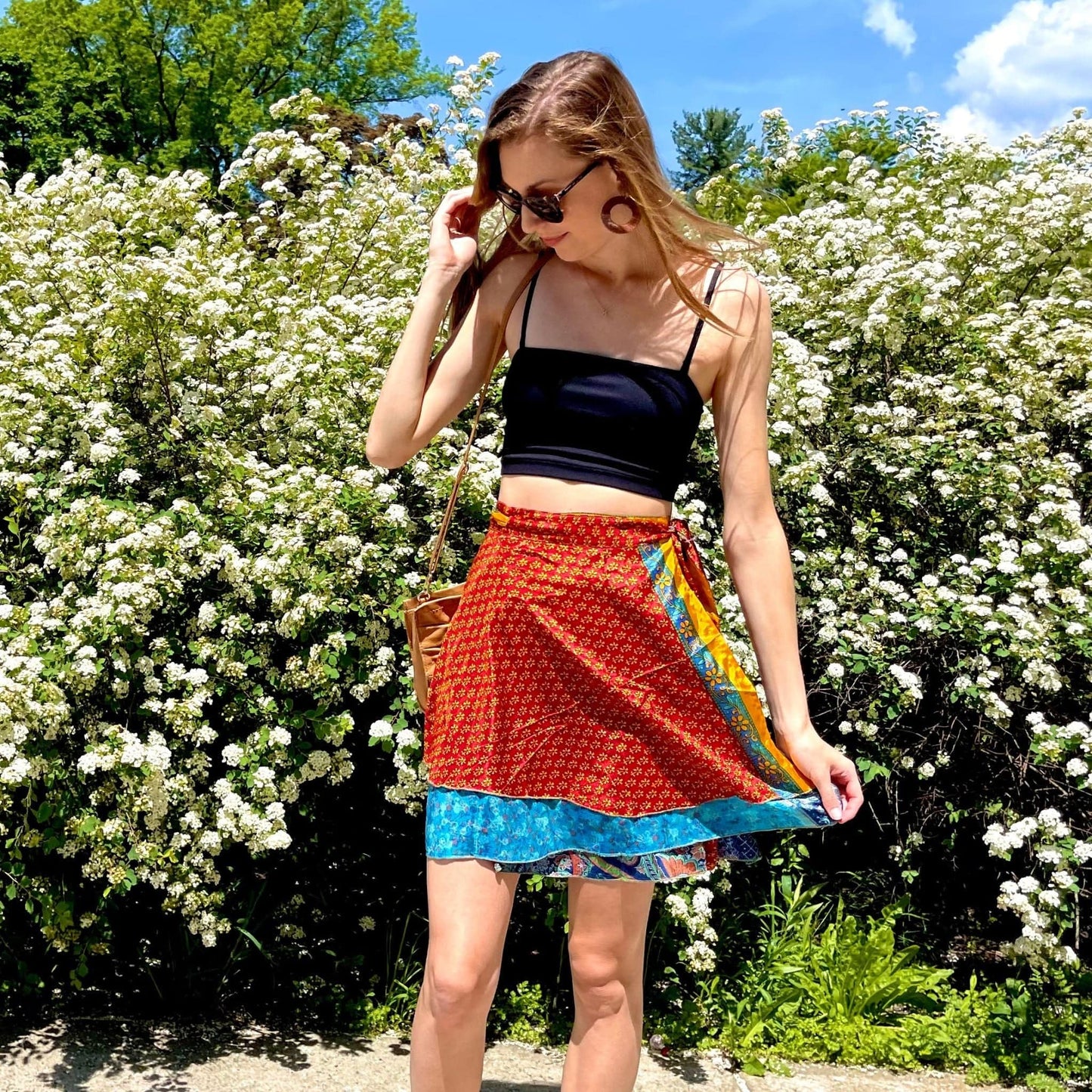 Knee-Length "Mini" Sari Wrap Skirt - view 31
