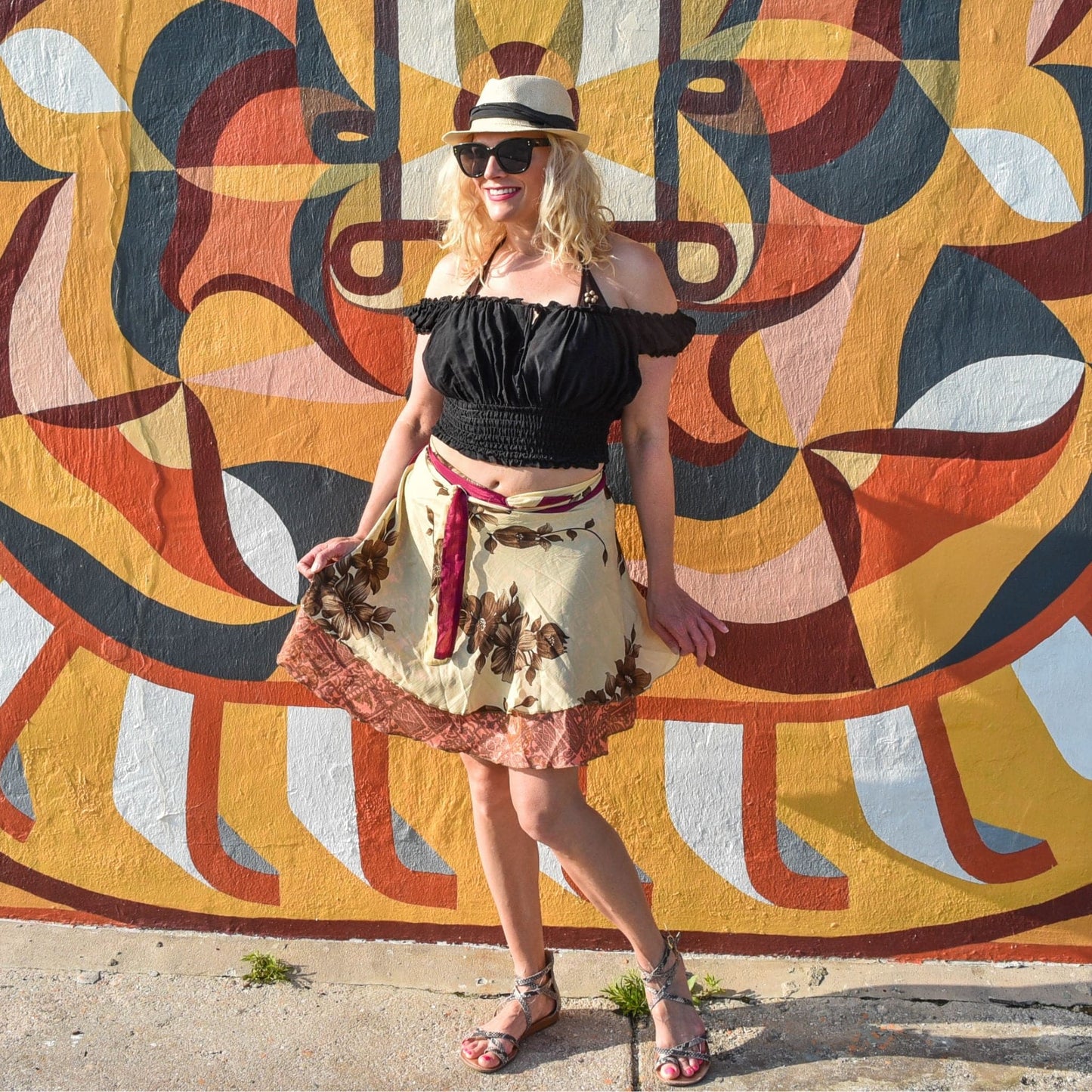 Knee-Length "Mini" Sari Wrap Skirt - view 34