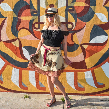 Knee-Length "Mini" Sari Wrap Skirt - view 34