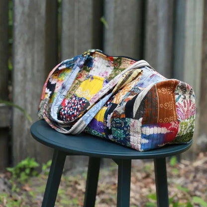 Patchwork Quilted Duffle Bag - view 4