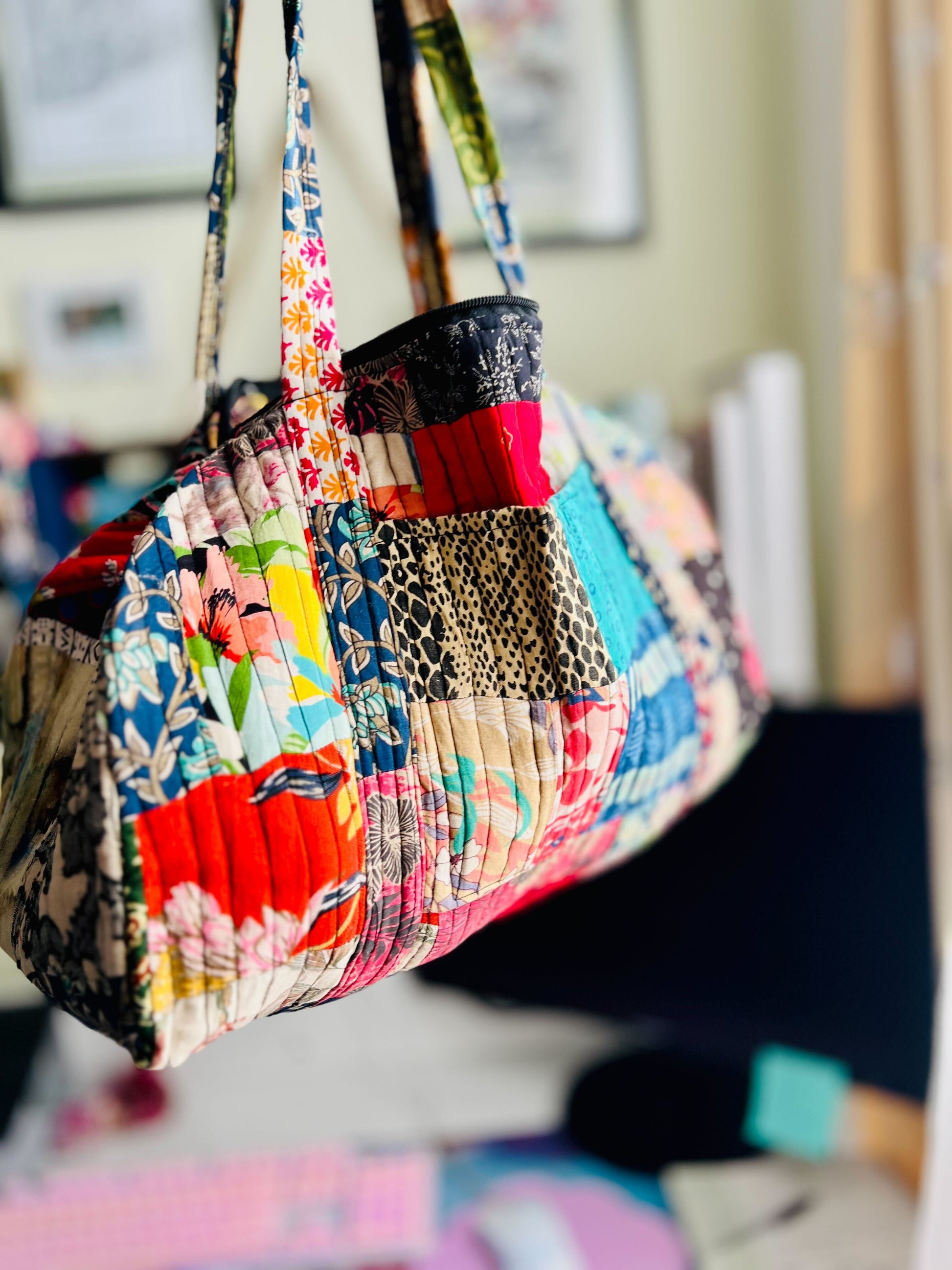 Patchwork Quilted Duffle Bag - view 2