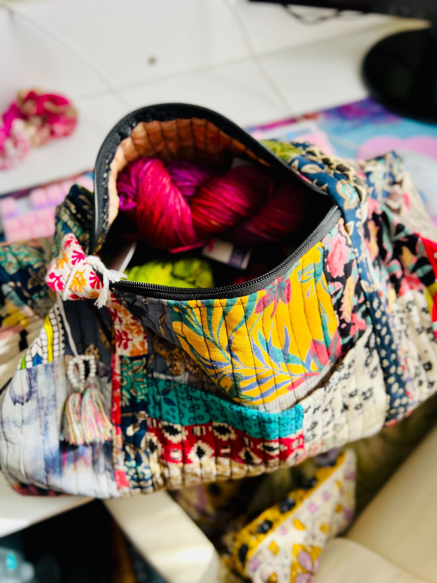 Patchwork Quilted Duffle Bag - view 5