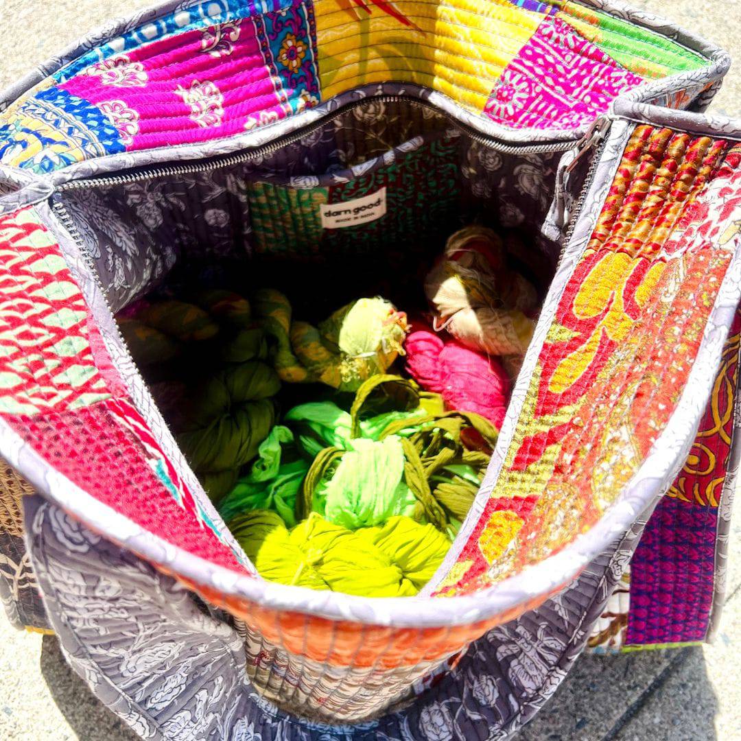 Quilted Cotton Tote - view 3