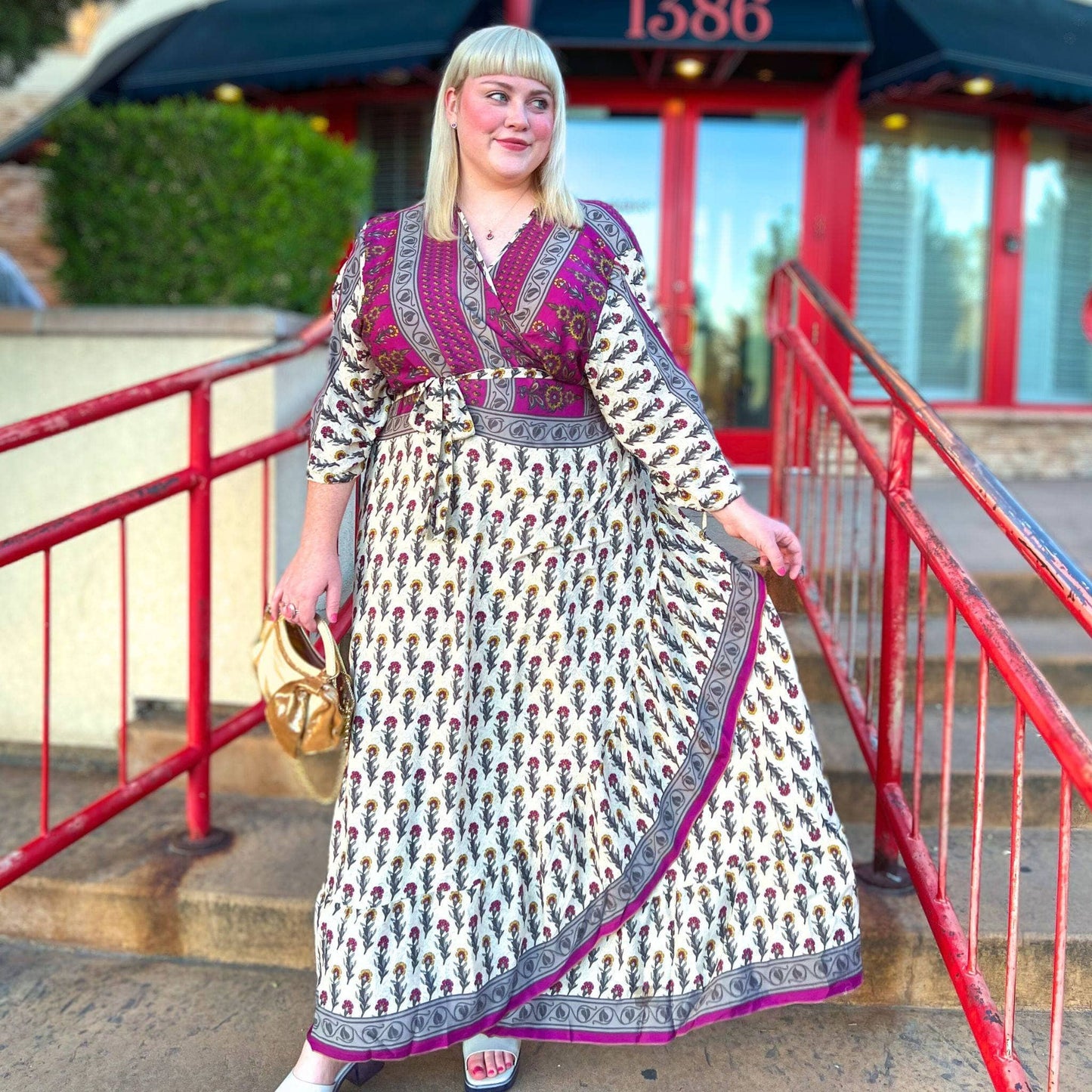 Zaria One-of-a-Kind Wrap Dress – Handmade from Reclaimed Sari Fabric - view 19