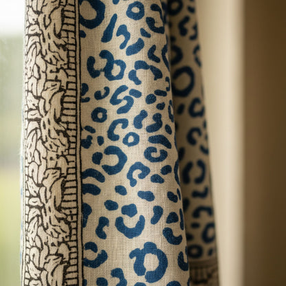 Wild Indigo Bloom Hand Block Print Cotton Scarf – Oversized Boho Wrap - view 2