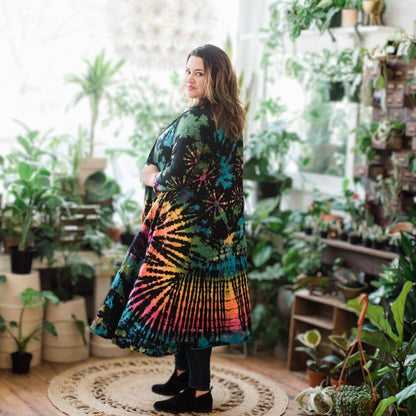 Cotton Tie Dye Long Duster Cardigan - view 4