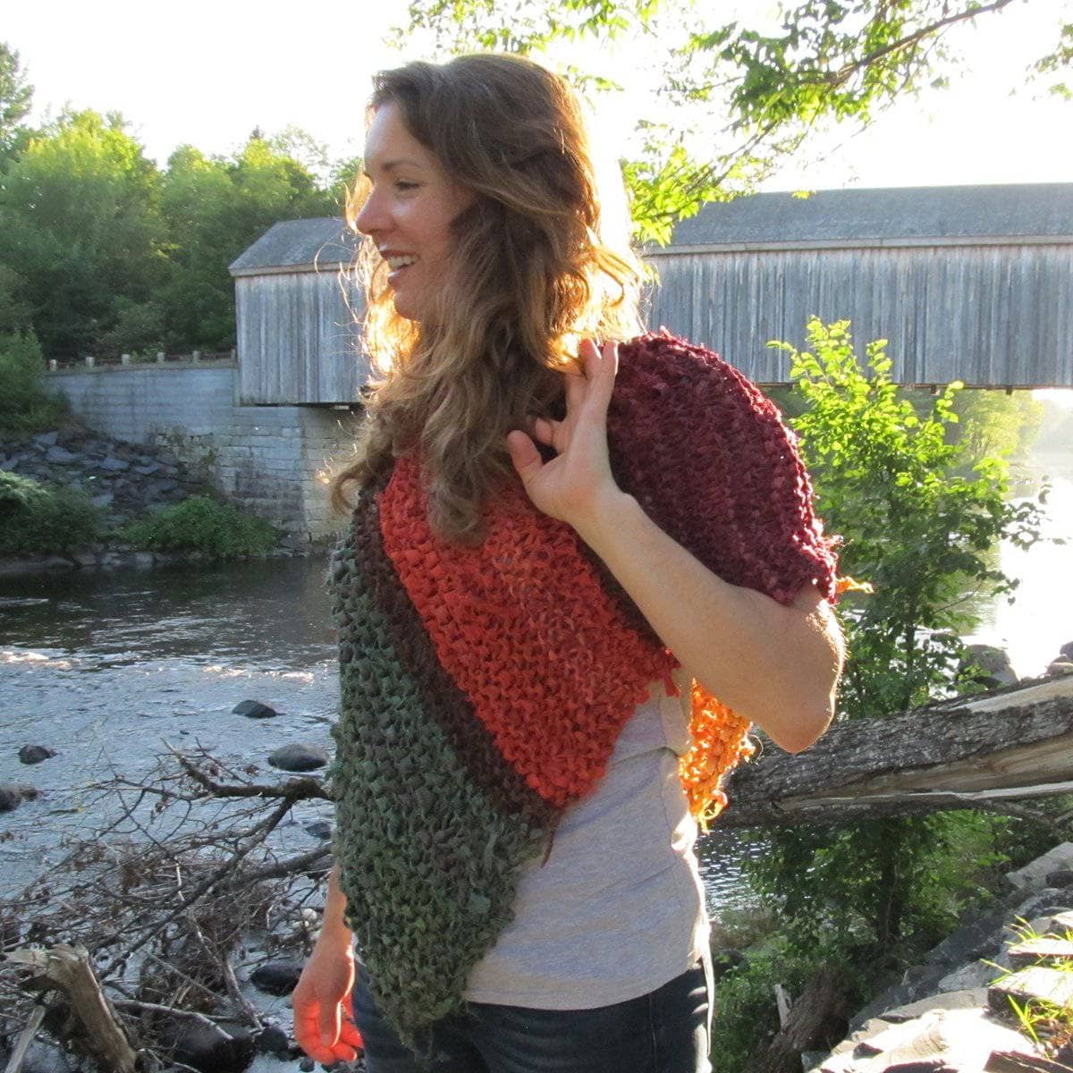 Covered Bridge Poncho Knitting Pattern - view 2